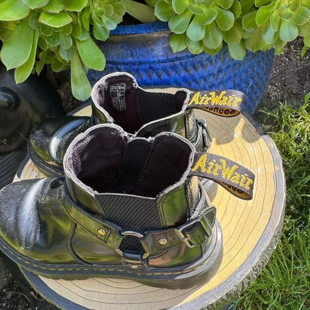 Black Slip-On Shoe with Yellow Heel Accent